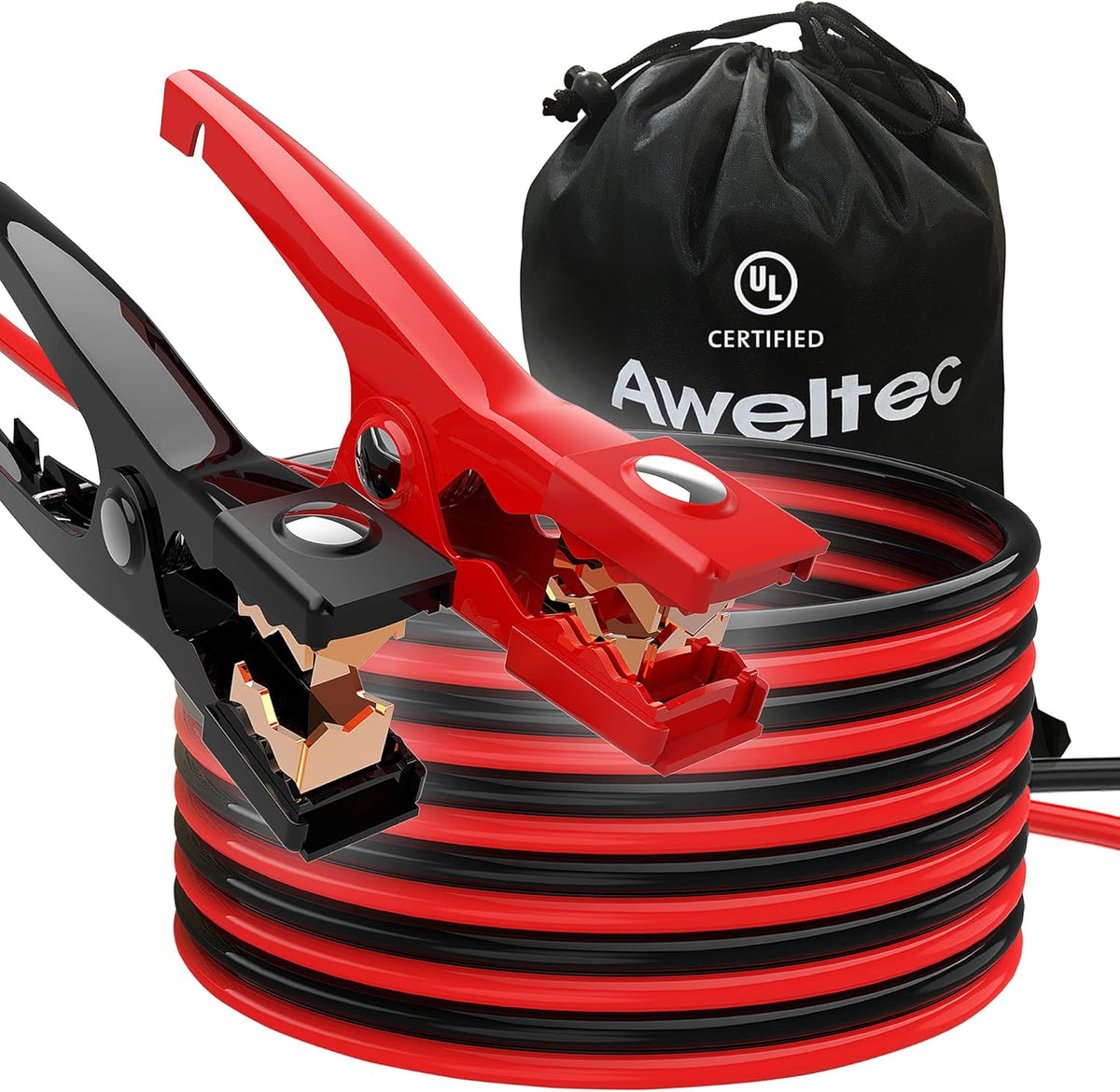 0 Gauge 25 Feet Heavy Duty Jumper Cables with Carrying Bag Z53255