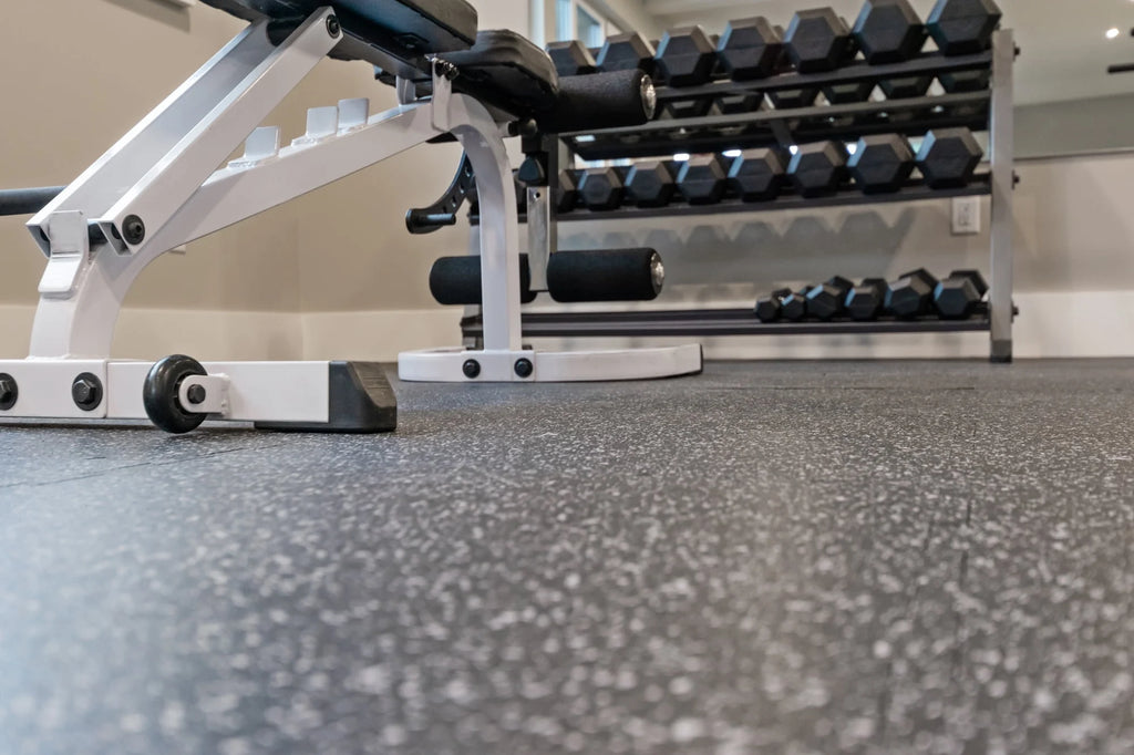 19 x 19 x 6mm Fitness Rubber Tiles, 23.5 SF, Grey, 10 Piece L508