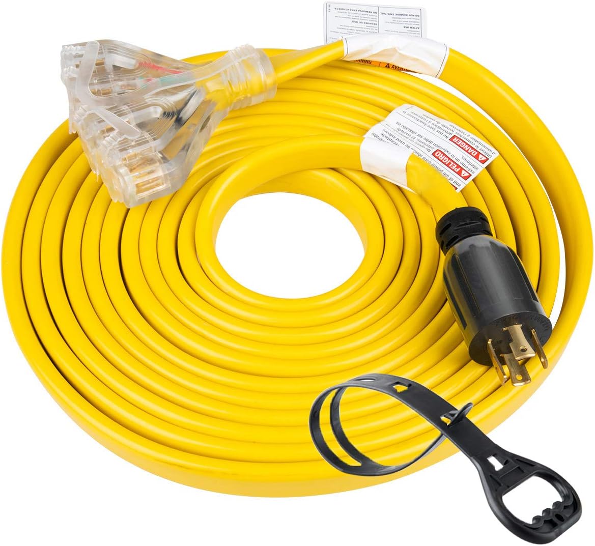 25 Feet 10 Gauge Generator Adapter Extension Cord J391764