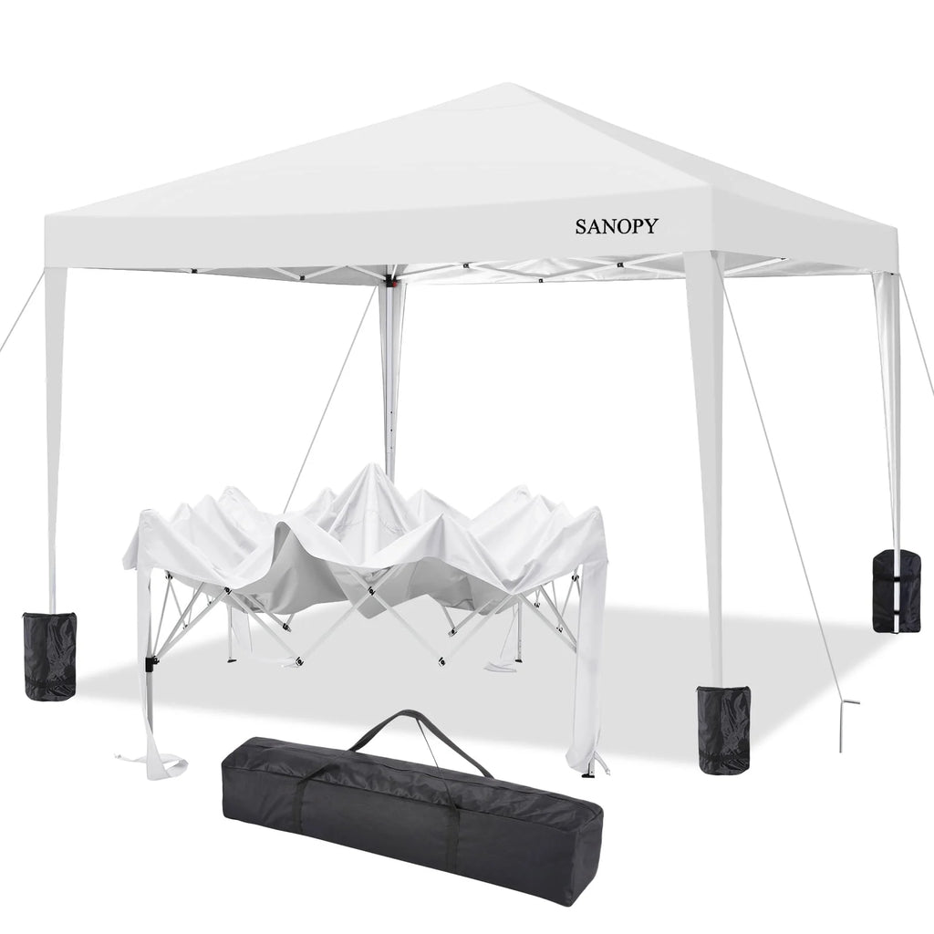 10'x10' Pop Up Canopy Tent with Sandbag & Carrying Bag, Khaki U8000