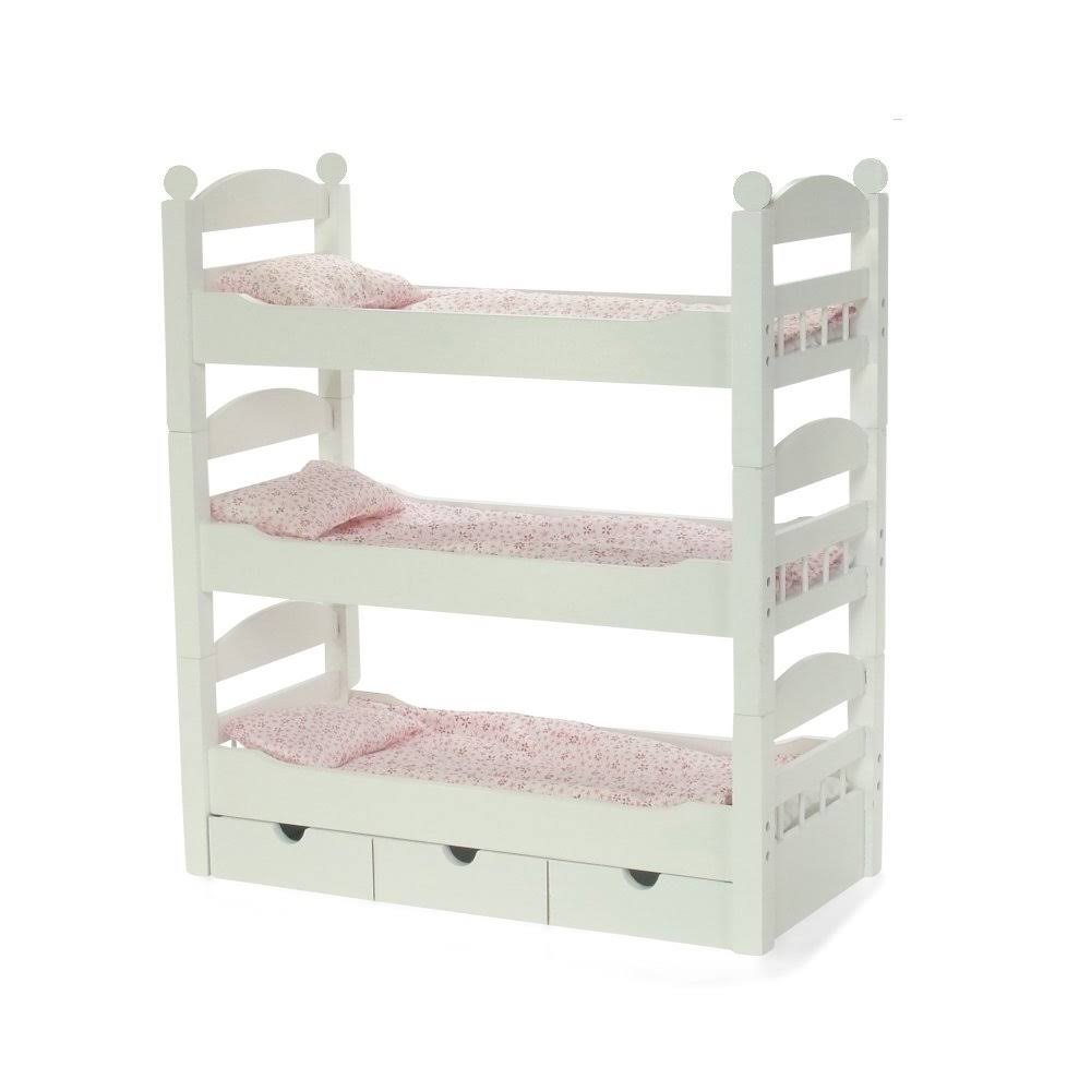 White 3 Single Stackable Doll Beds W4207