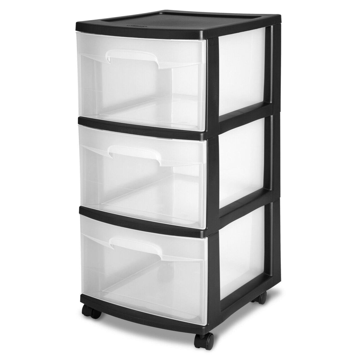 3 Drawer Cart Black Set of 2 E91866
