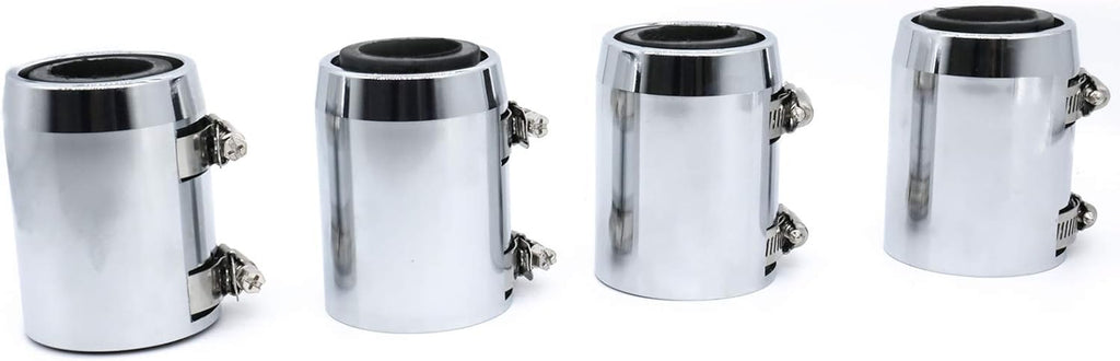48 Chrome Stainless Steel Radiator Hose Kit with 4pcs Chrome Caps F60296