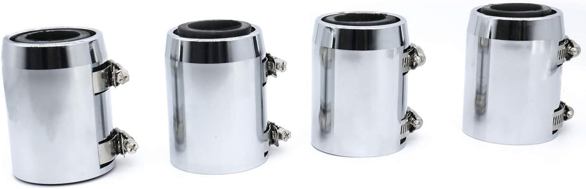 48 Chrome Stainless Steel Radiator Hose Kit with 4pcs Chrome Caps F60296