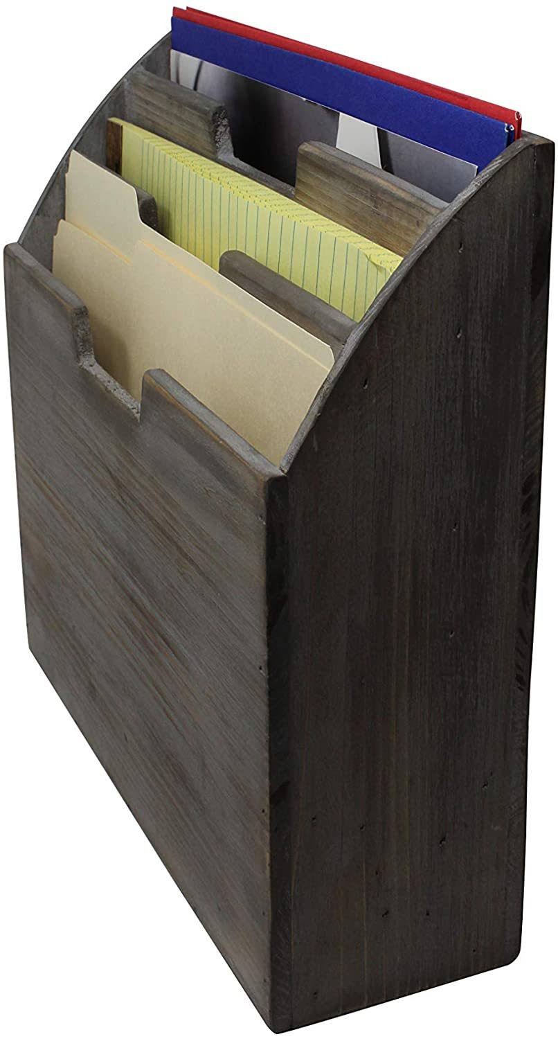 Wooden Office Desk Organizer and Paper File Holder E380330