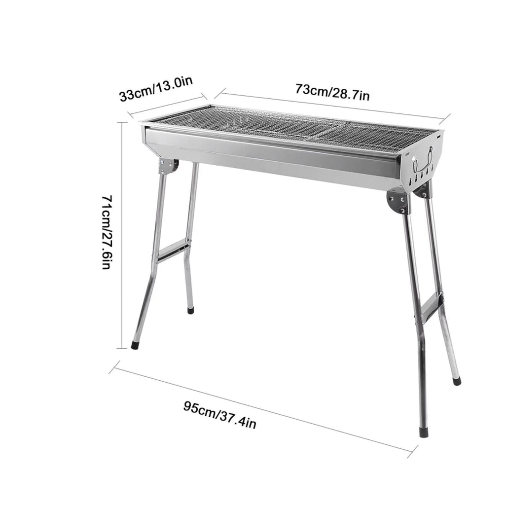 Charcoal Grill Stainless Steel BBQ Smoker Portable L41601