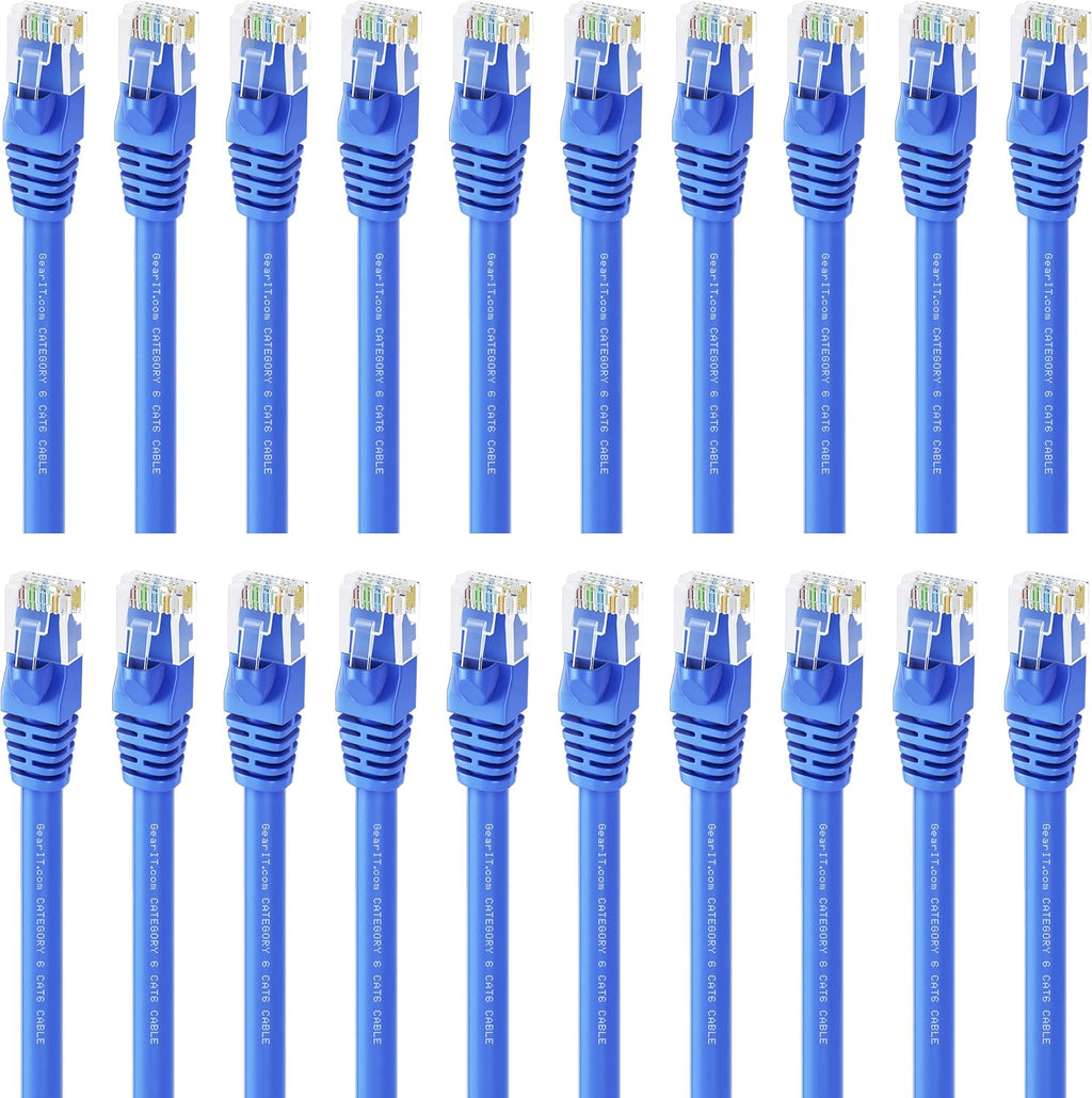 Cat 6 Ethernet Cable 6 ft 20-Pack Blue I5017