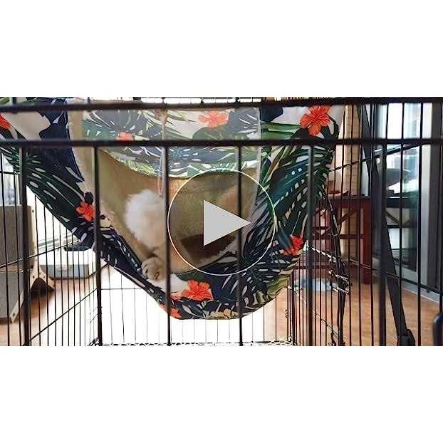 Cat Cage Hammock Double Layer Plush Hanging Pet Bed X894375