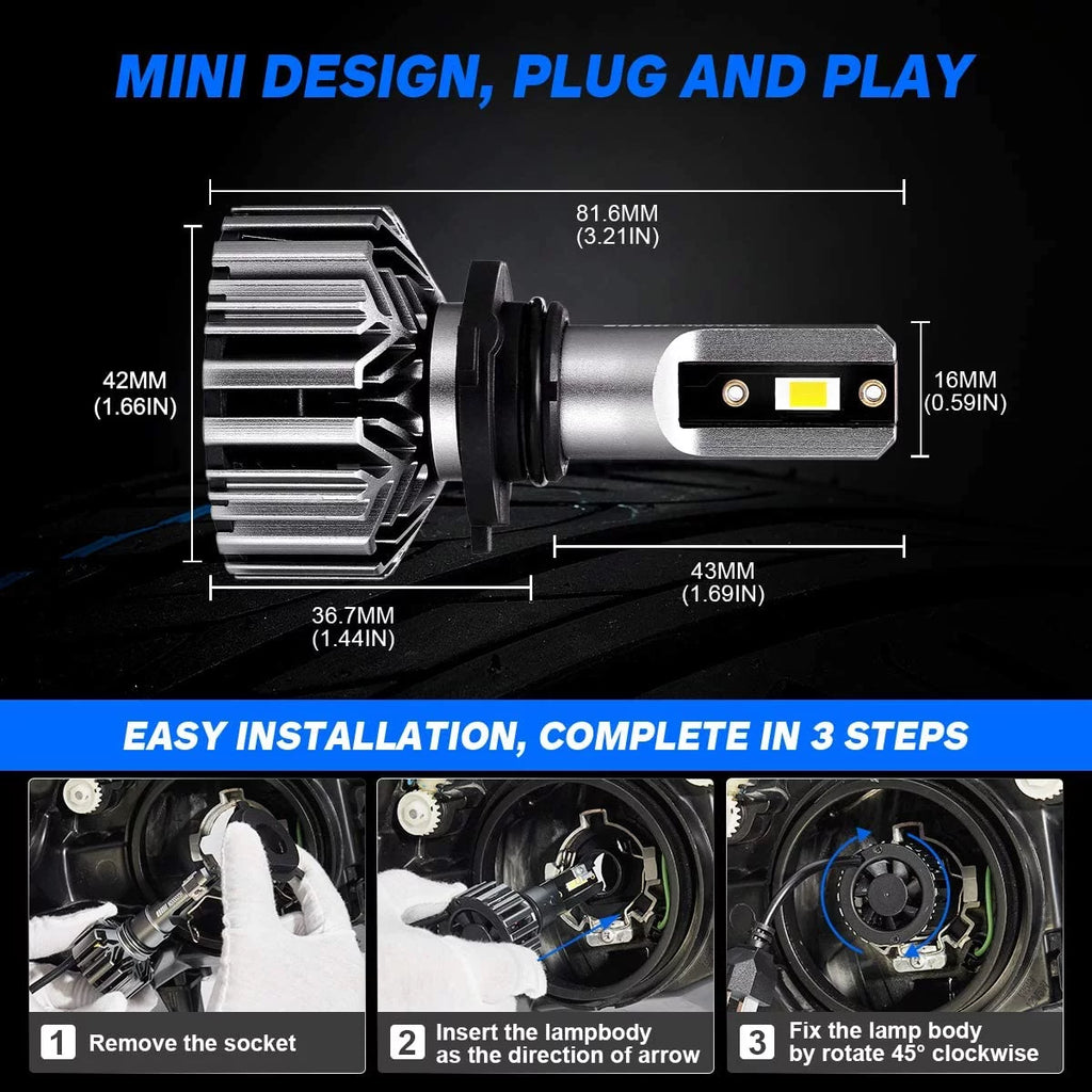 9005 HB3 LED Headlight Bulbs 6500K Cool White Pack of 2 G4757