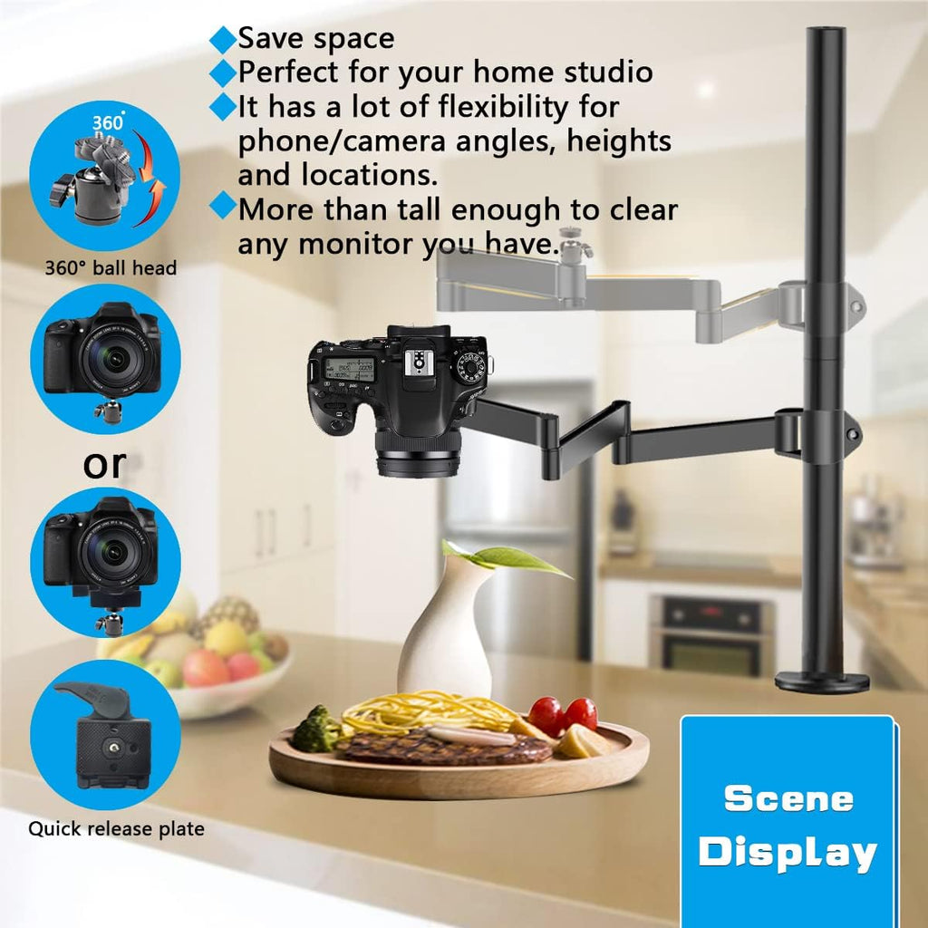 Overhead Camera Mount Rig Stand with Flexible Arm and 360° Ball Head L318618