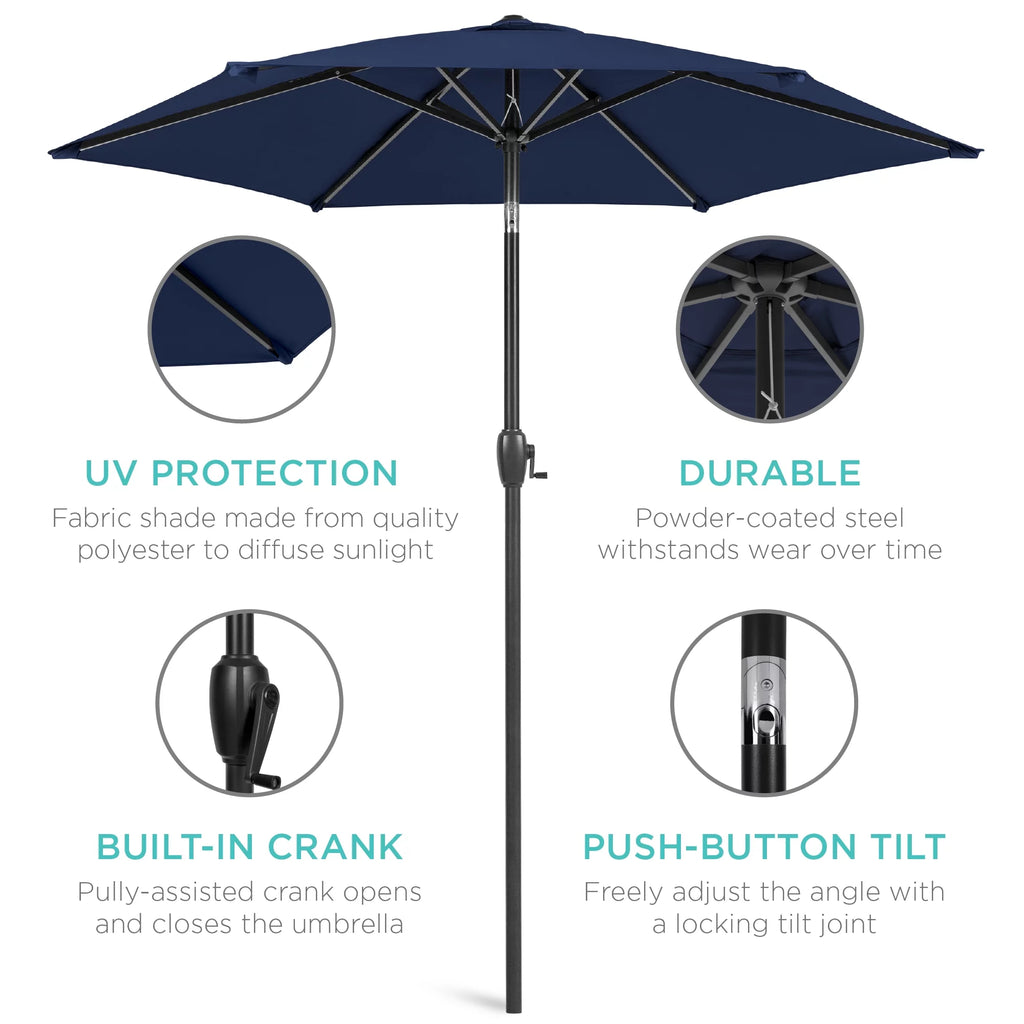 7.5ft Heavy-Duty Outdoor Patio Umbrella L856236