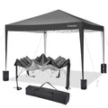 10'x10' Pop Up Canopy Tent with Sandbag & Carrying Bag, Khaki U8000