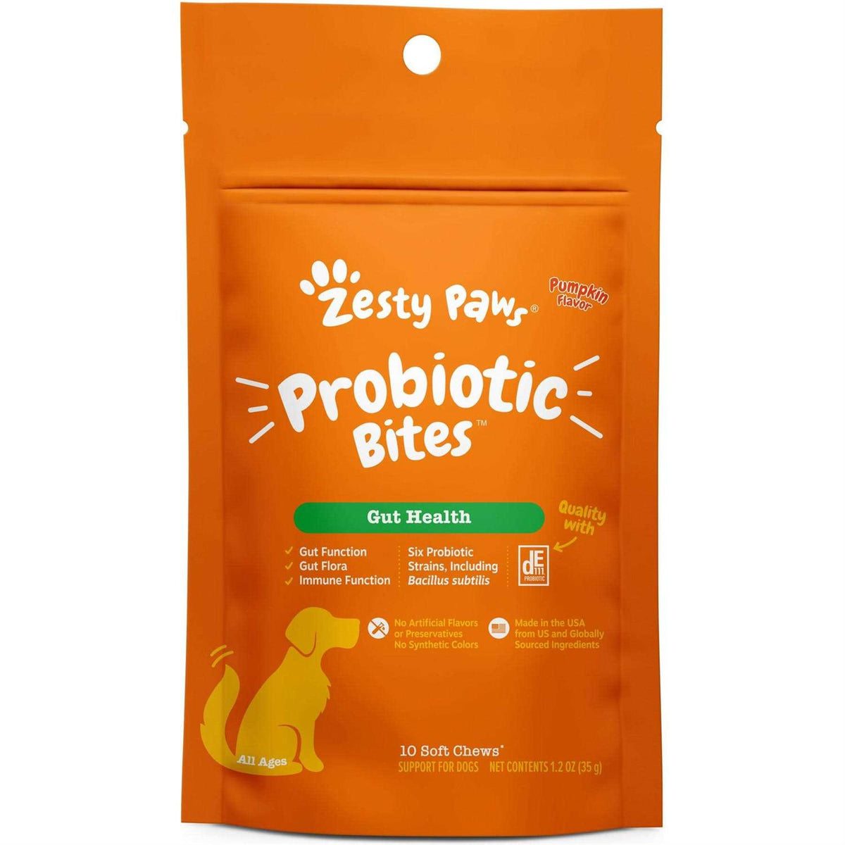 Probiotic Bites Pumpkin Flavored Soft Chews Digestive Supplement for Dogs F381
