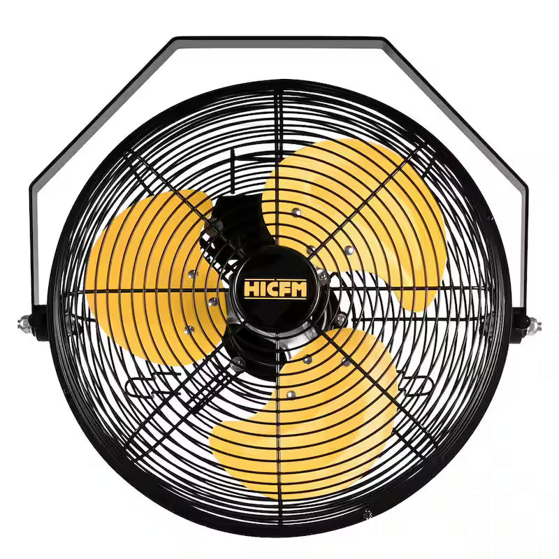 Yellow 12 in. 3-Speeds Wall Fan with Metal Structure R992090