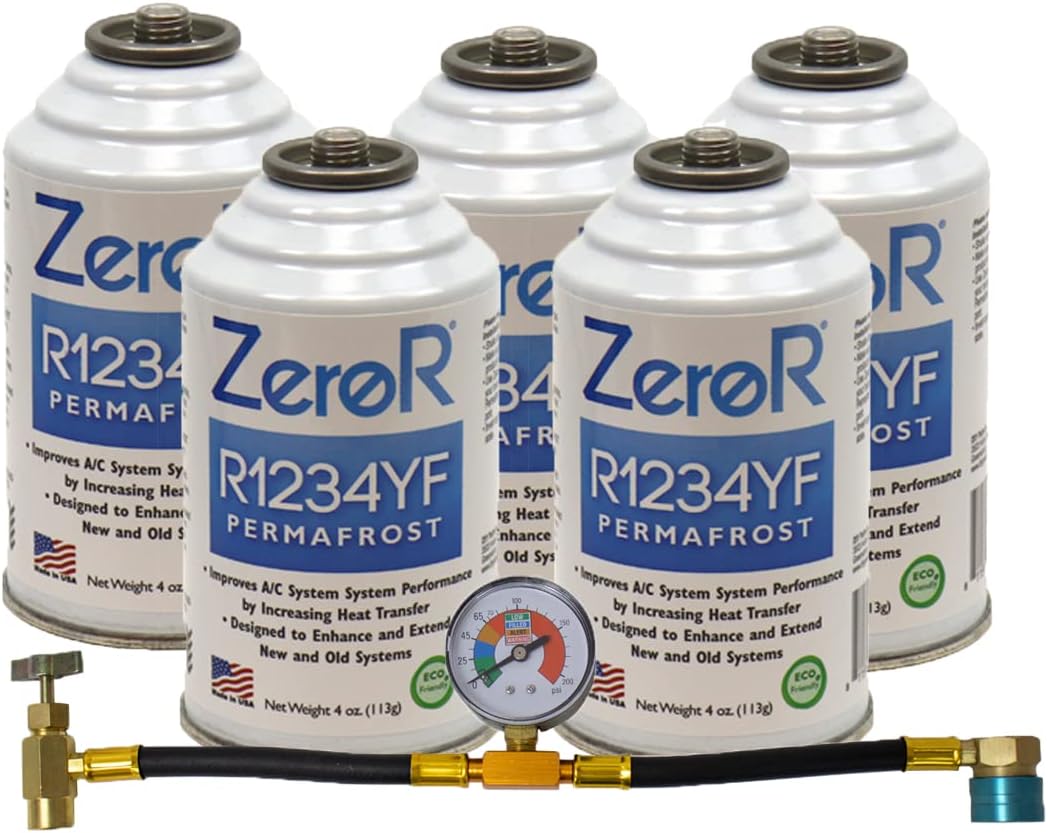 R1234YF AC Performance Booster 5 Can with Tap and Gauge R50001