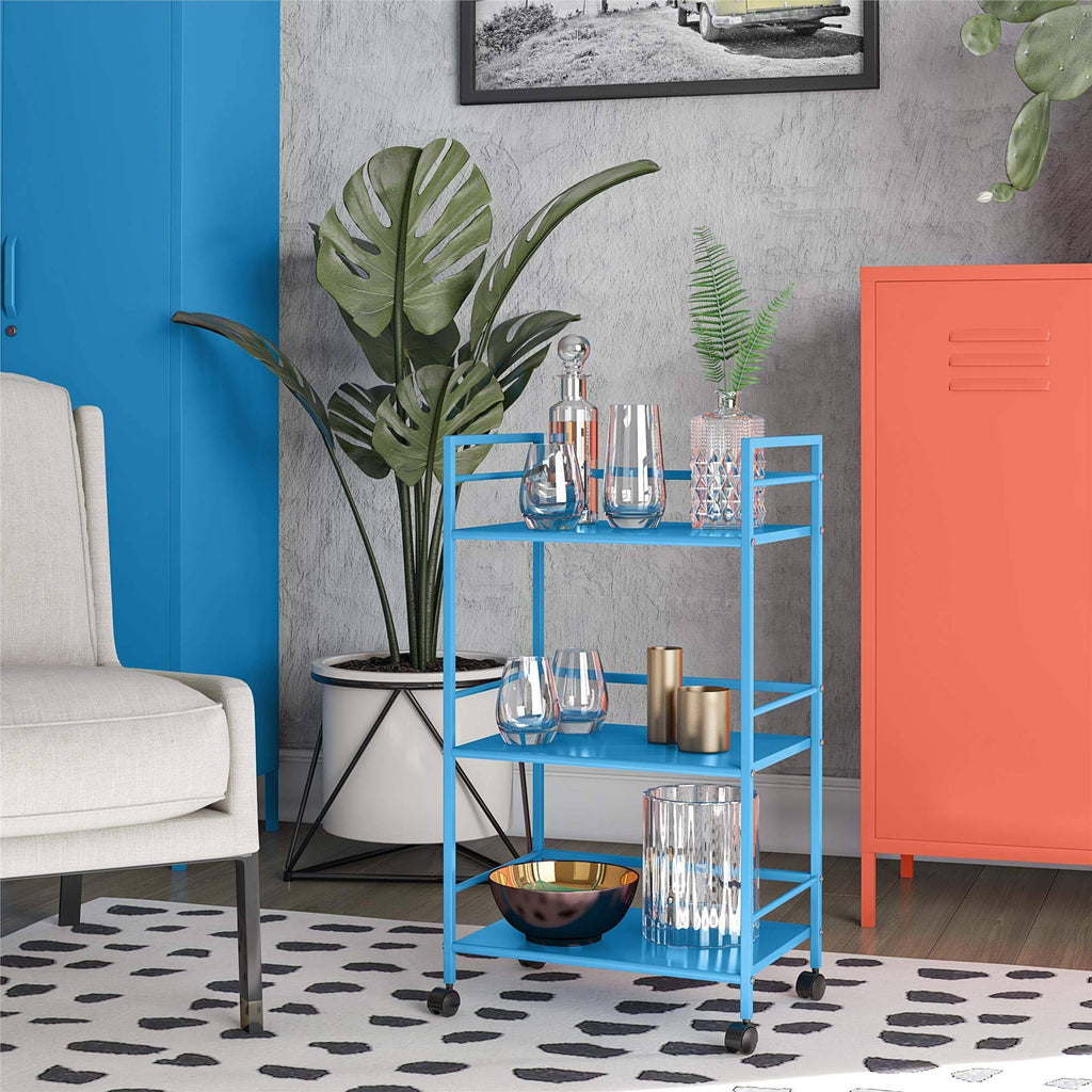 Blue Metal Rolling Cart A2983