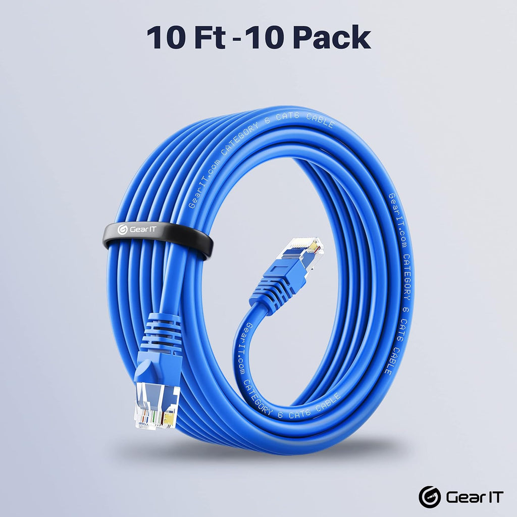 Cat 6 Ethernet Cable 6 ft 20-Pack Blue I5017