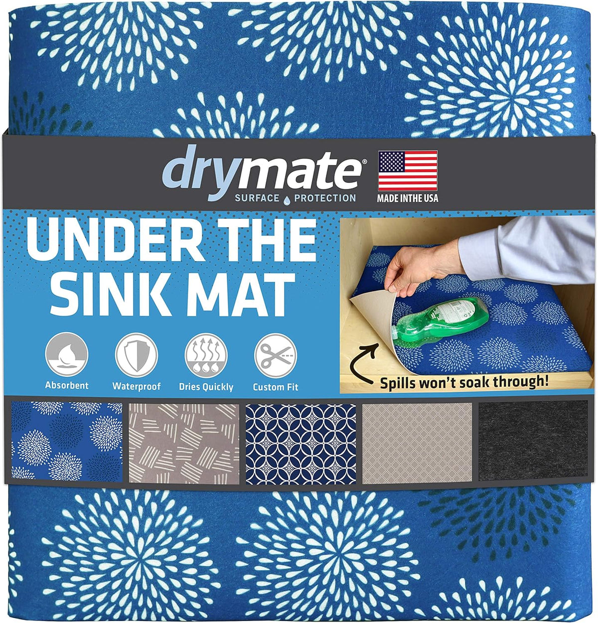Charcoal Absorbent Waterproof Slip-Resistant Under Sink Mat I490