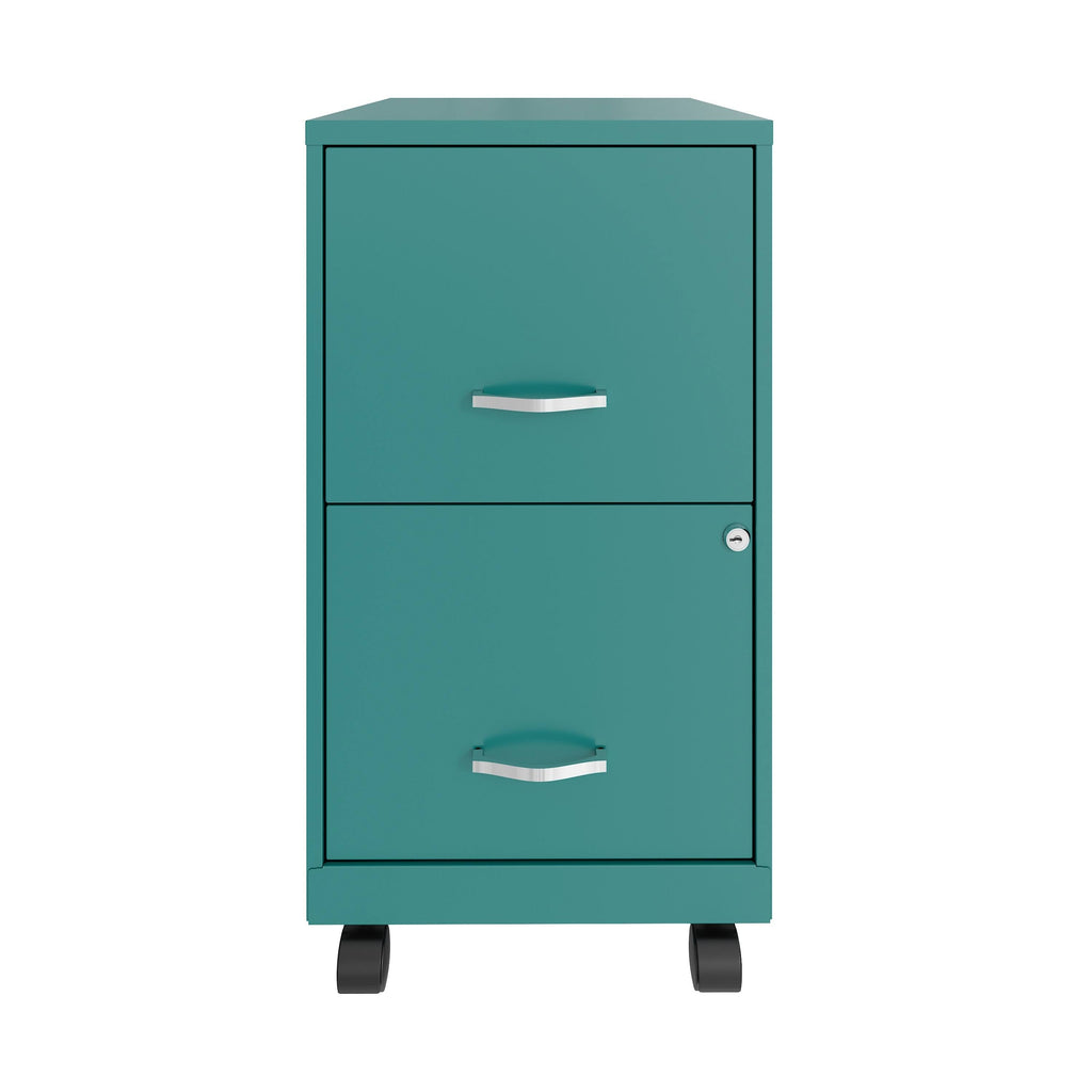 18in 2 Drawer Metal Mobile File Cabinet Turquoise Z4049