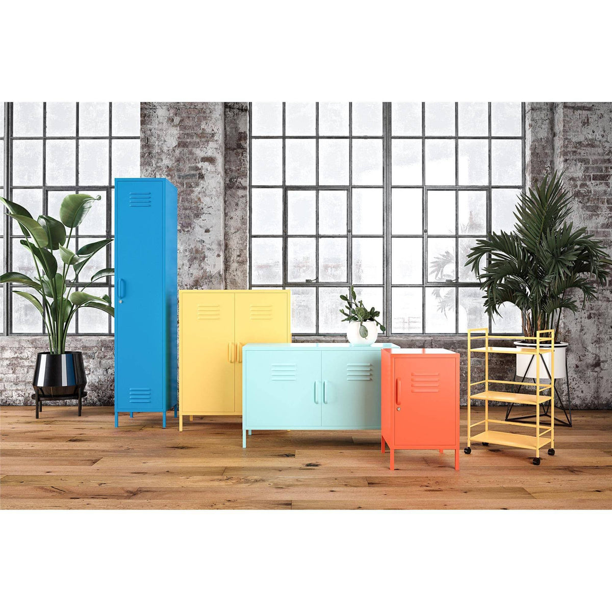 Blue Metal Rolling Cart A2983