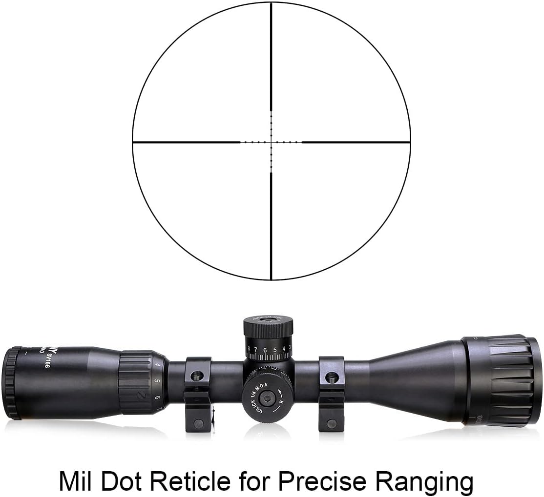 3-9x40 AO Rifle Scope with Mil Dot Reticle T640