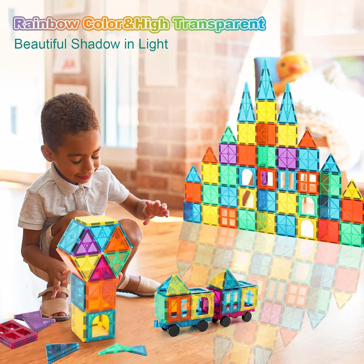 96 Pcs Magnetic Building Blocks with 2 Cars P383214