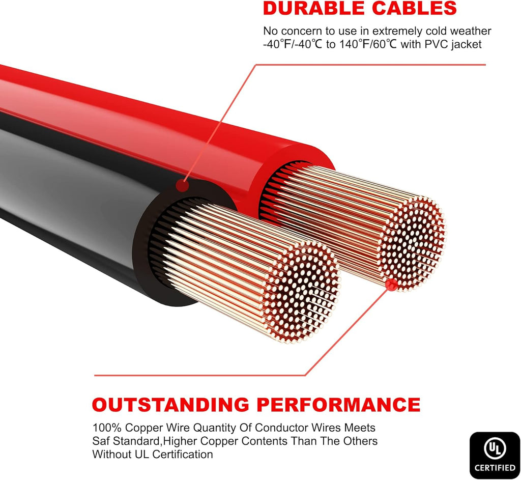 0 Gauge 25 Feet Heavy Duty Jumper Cables with Carrying Bag Z53255