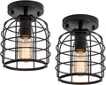 Cage Ceiling Light Fixture Semi-Flush Mount Bronze Finish A85280