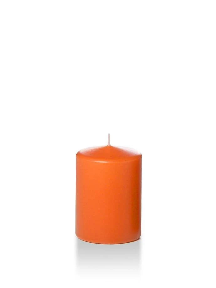 Bright Orange Round Pillar Candles K823032