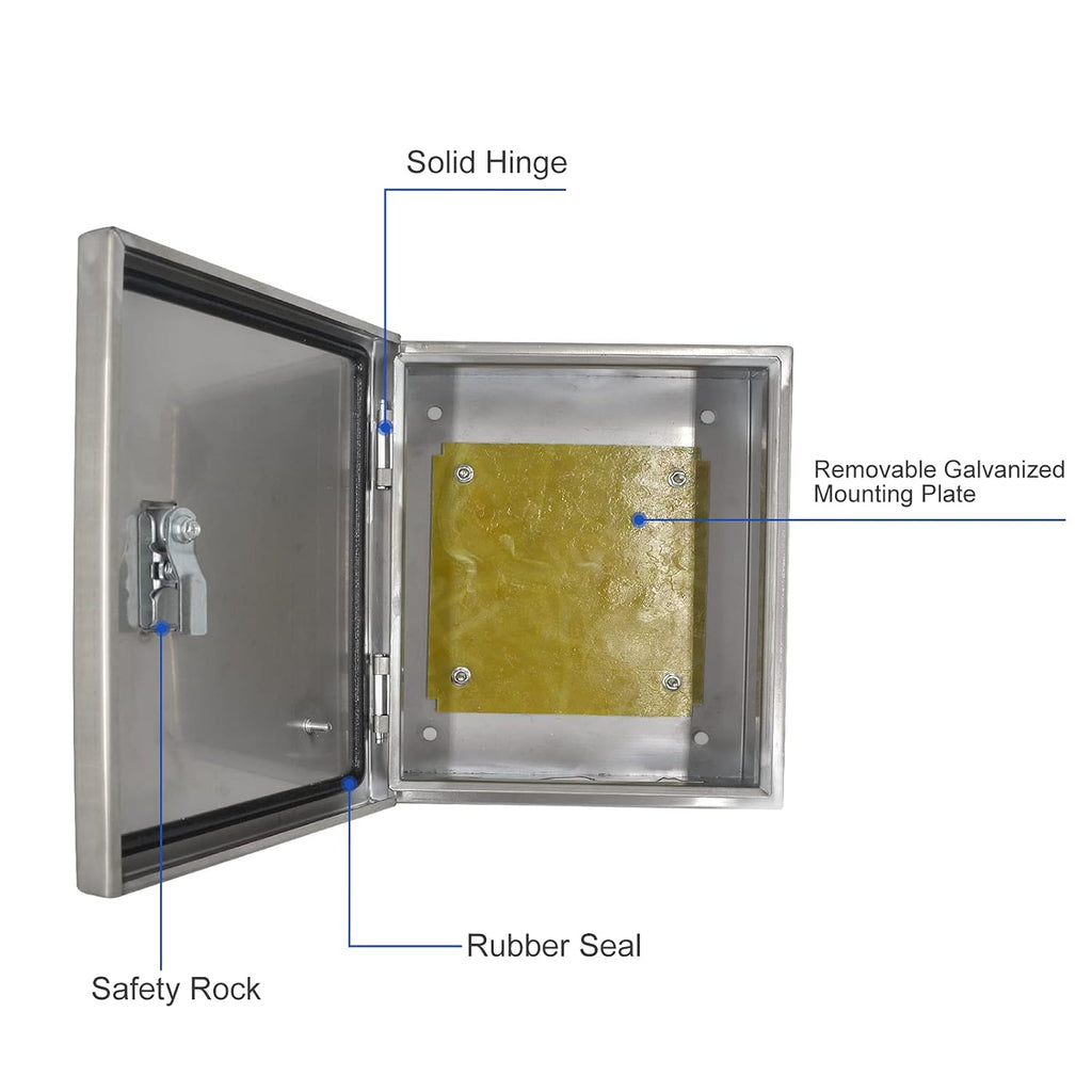 304 Stainless Steel IP65 Waterproof Junction Box with Lock Y273