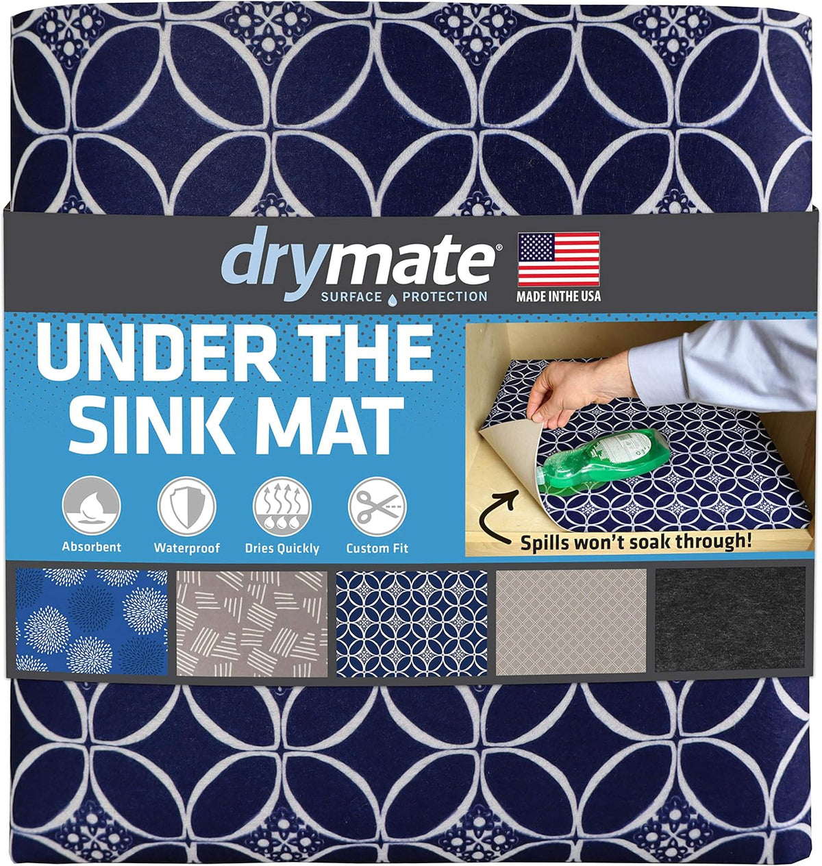Charcoal Absorbent Waterproof Slip-Resistant Under Sink Mat I490