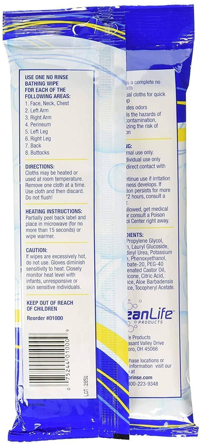 No Rinse Body Wipes 96 Cloths S71944