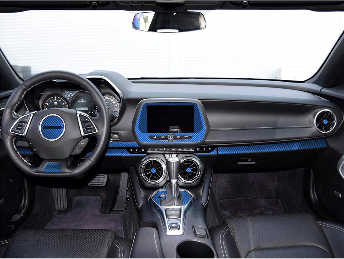 Blue Carbon Fiber Texture Vinyl Wrap Interior Sticker 28PCS J77300