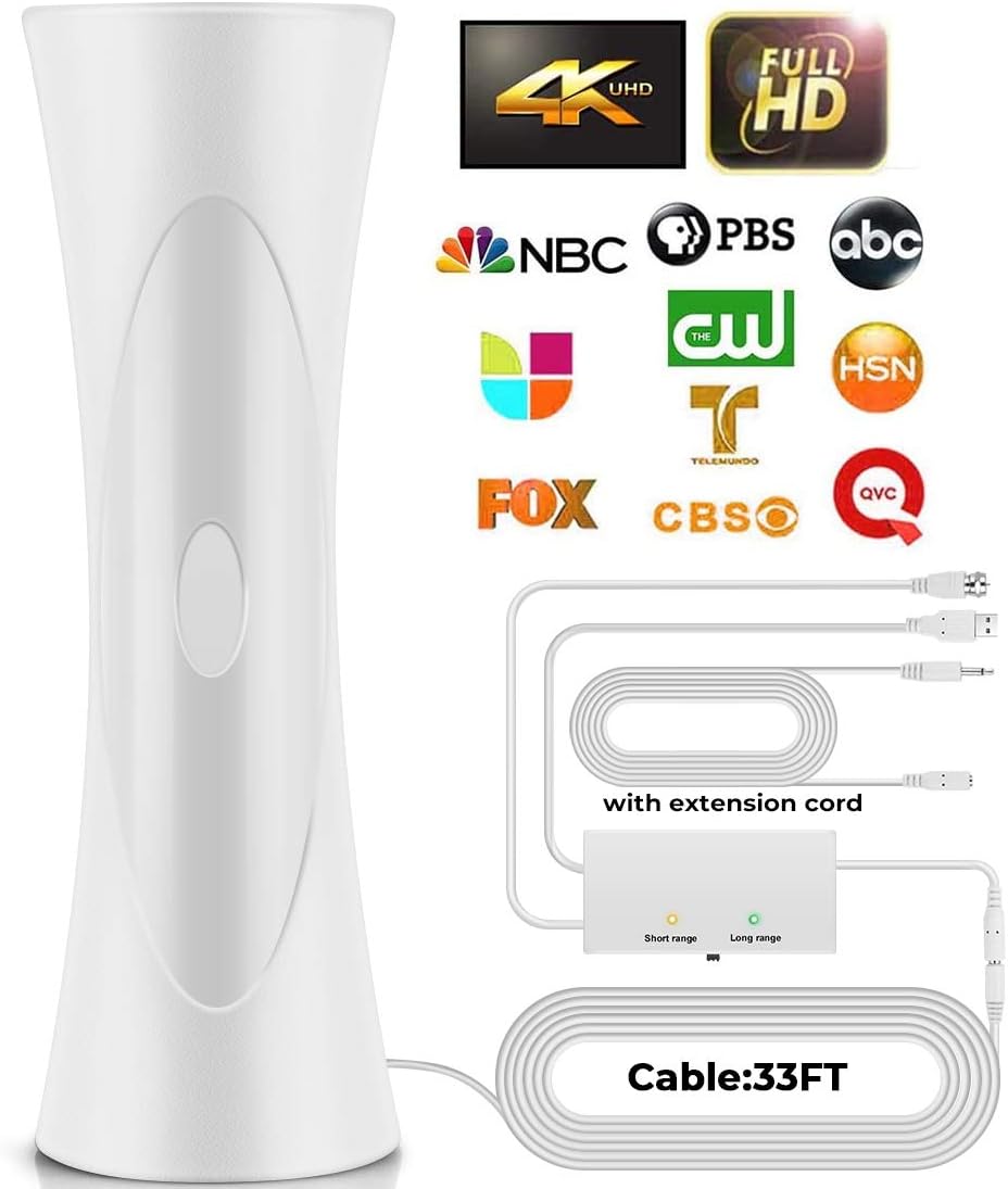Digital TV Antenna 400 Miles Range Indoor Outdoor 4K 1080P N992
