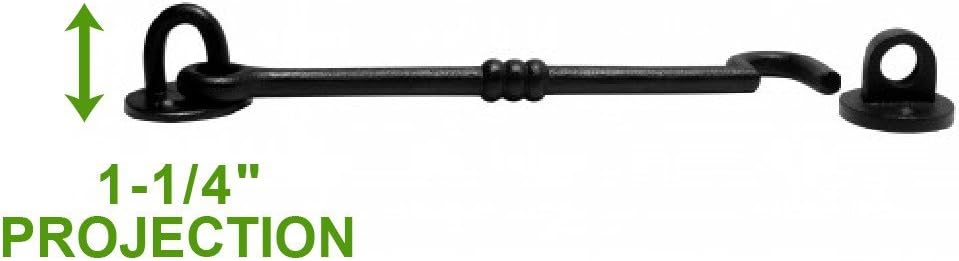 Black Wrought Iron Cabin Hook Eye 7 Inches Long Pack of 6 D911692
