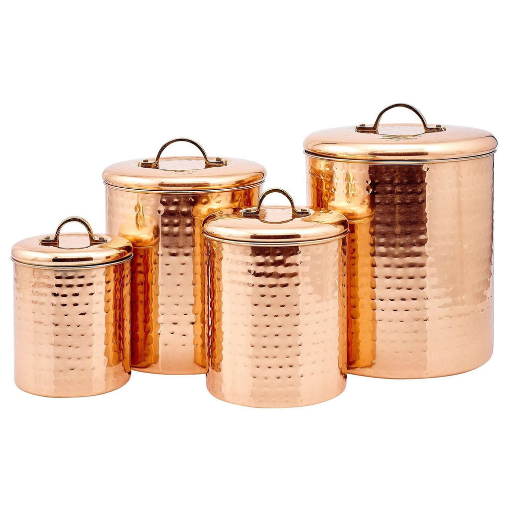 Copper Hammered Canister Set P453