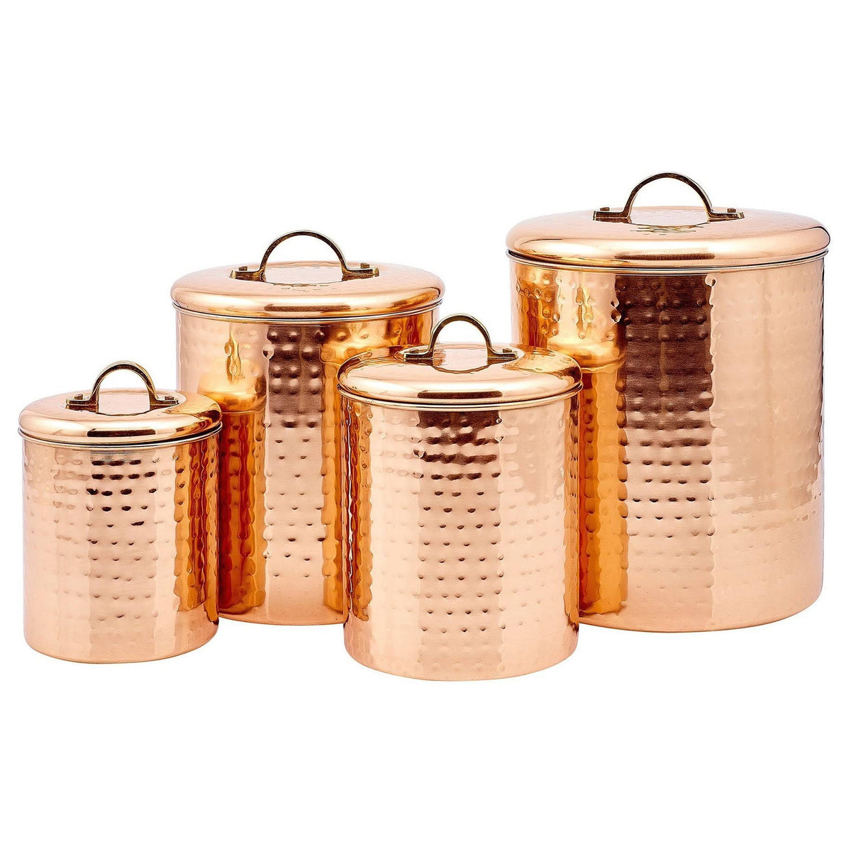 Copper Hammered Canister Set P453