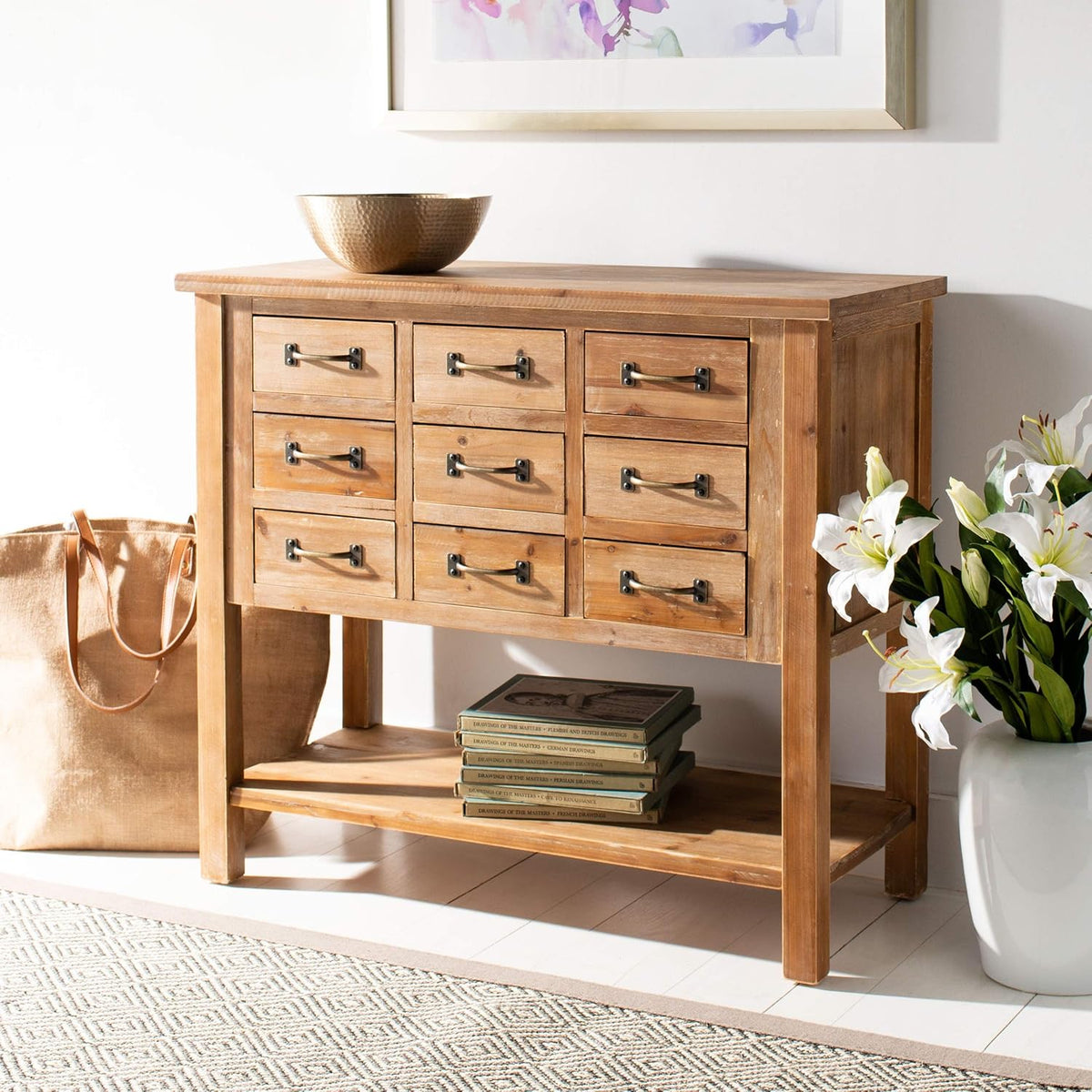 Natural Oak 9 Drawer Chest S1290