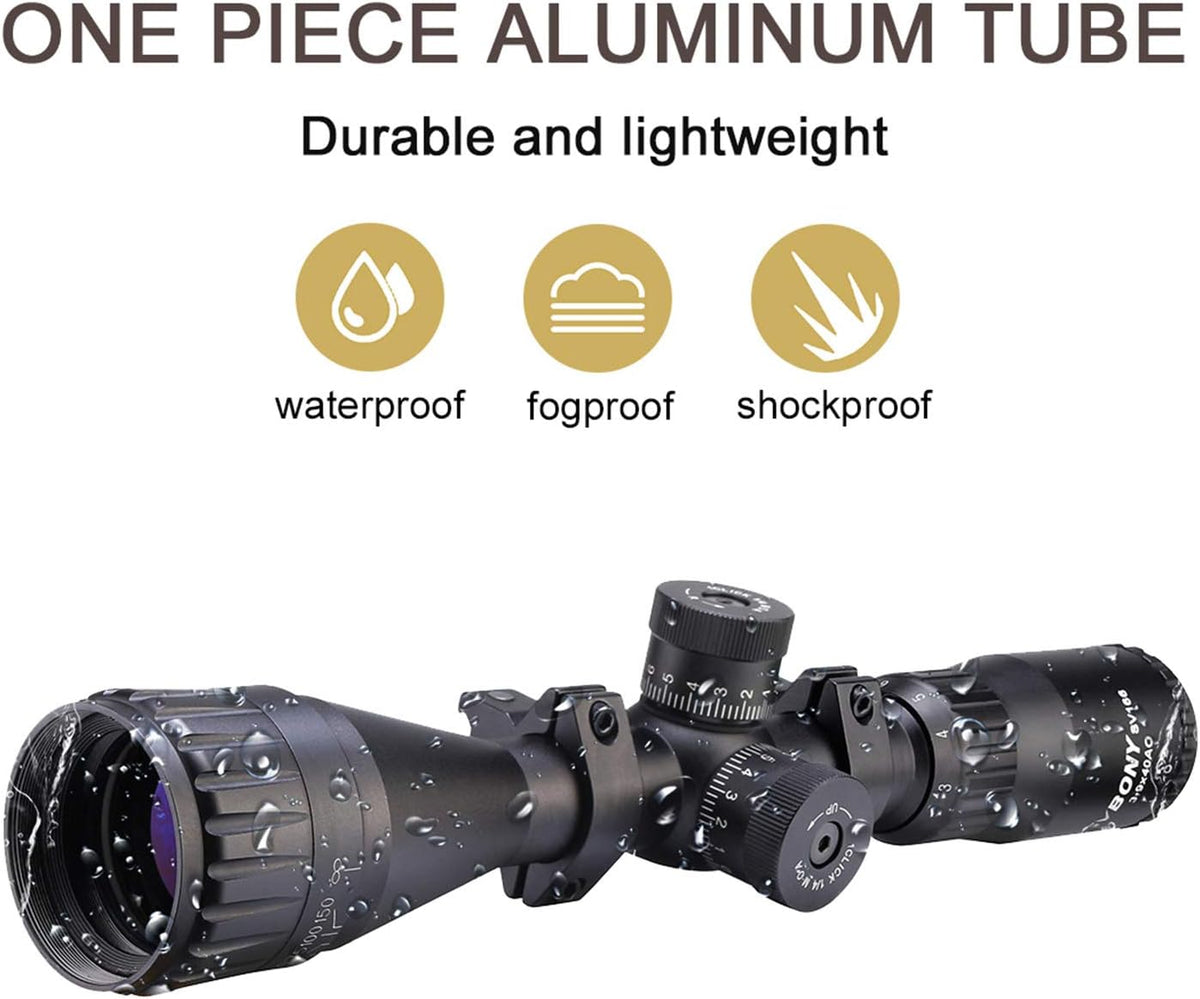 3-9x40 AO Rifle Scope with Mil Dot Reticle T640