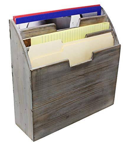 Wooden Office Desk Organizer and Paper File Holder E380330