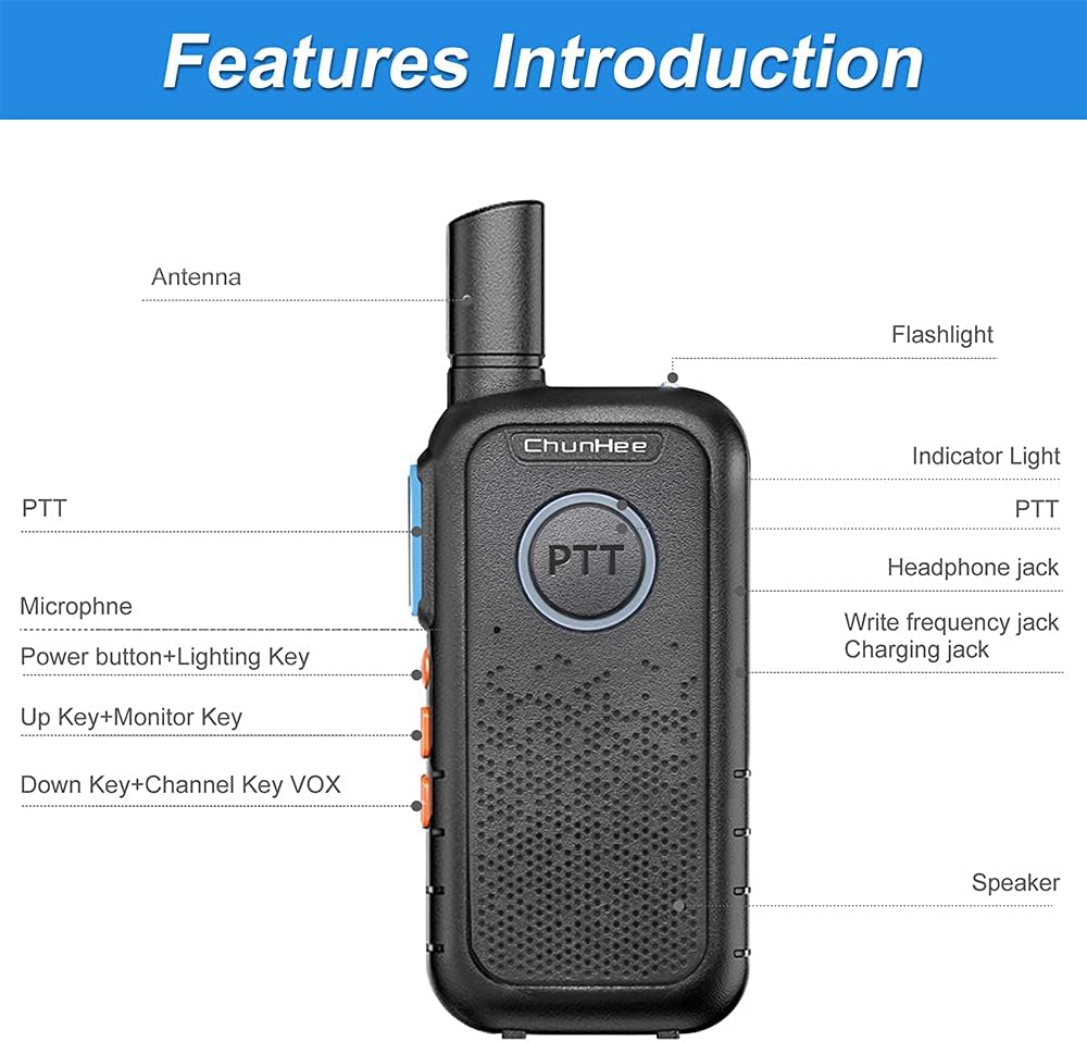 Wireless Intercom System 1.5 Miles 16 Channel 2 Pack E821