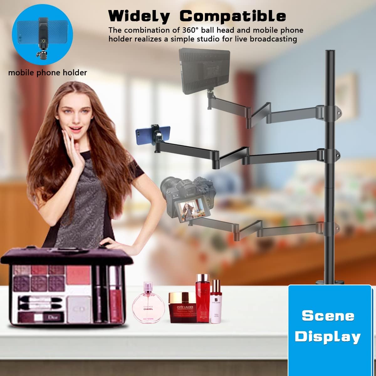 Overhead Camera Mount Rig Stand with Flexible Arm and 360° Ball Head L318618