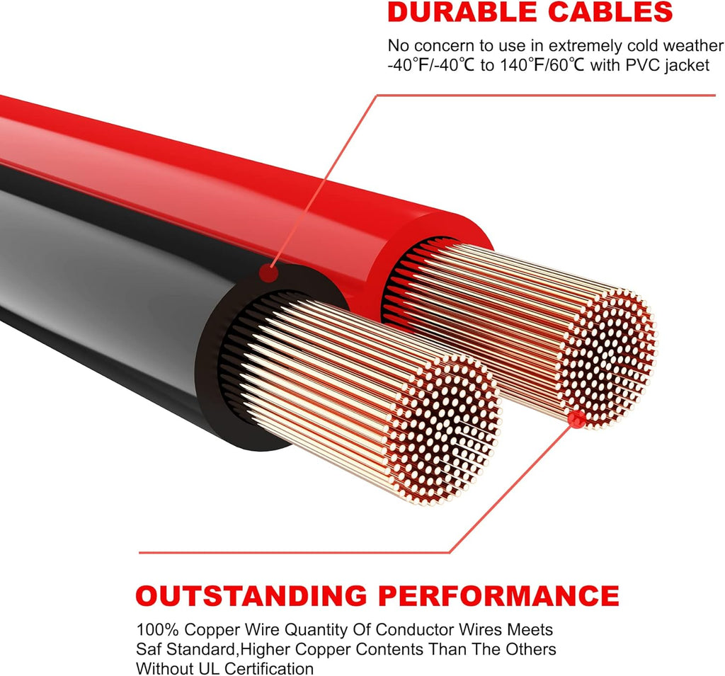 0 Gauge 25 Feet Heavy Duty Jumper Cables with Carrying Bag Z53255