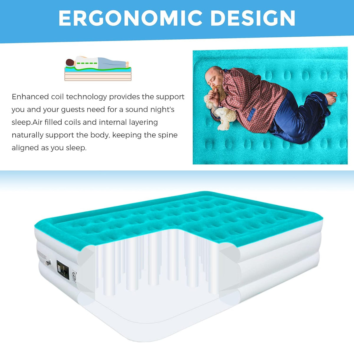Queen Inflatable Air Mattress with Built-in Pump Q923