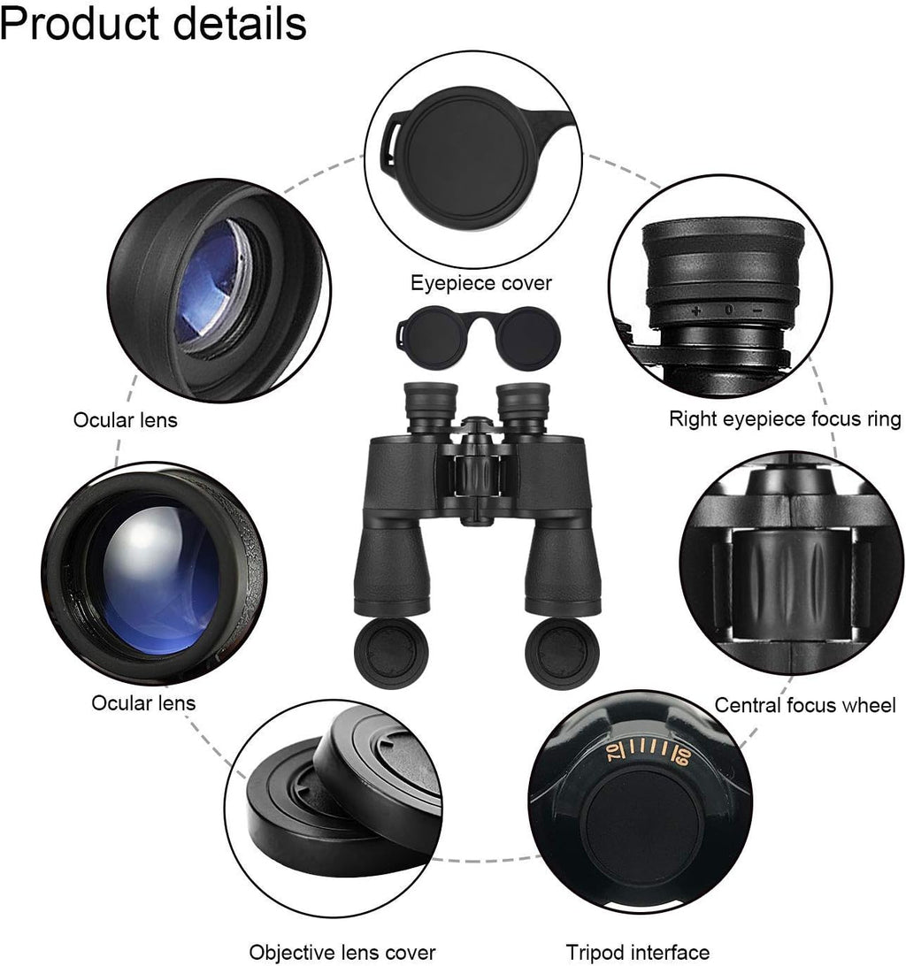10x50 Waterproof Binoculars with Case and Strap V739