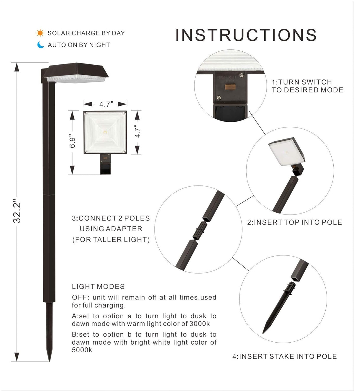 Solar Pathway Lights 300 lumens 4 Pack A439768
