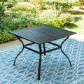 Outdoor Square Steel Dining Table for 4-Person, Black B84798