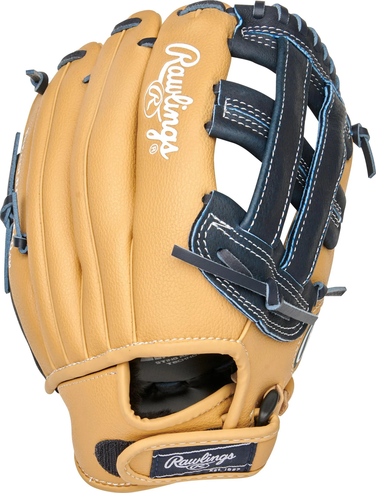 Youth Baseball Glove, Camel/Navy, 11.5 inch, Right Hand Throw O78041