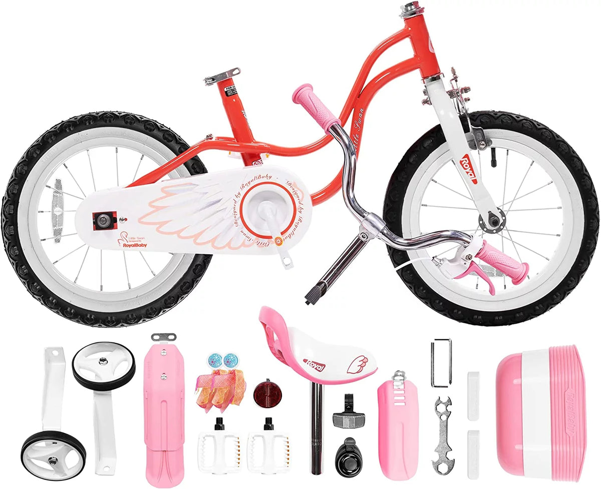 Red 14 Girl's Bicycle with Training Wheels and Basket L416909