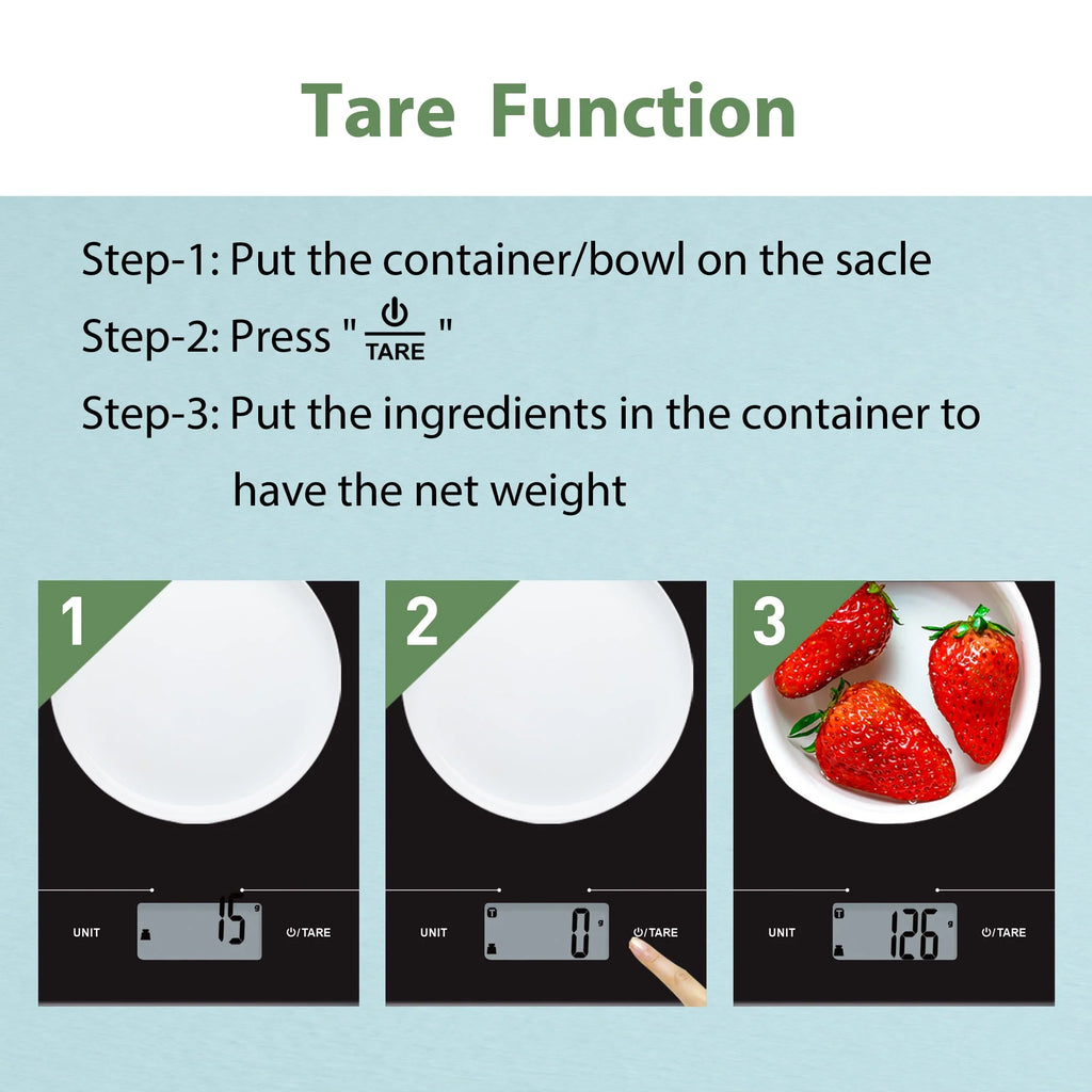 Tempered Glass Digital Scale, Black Q86640